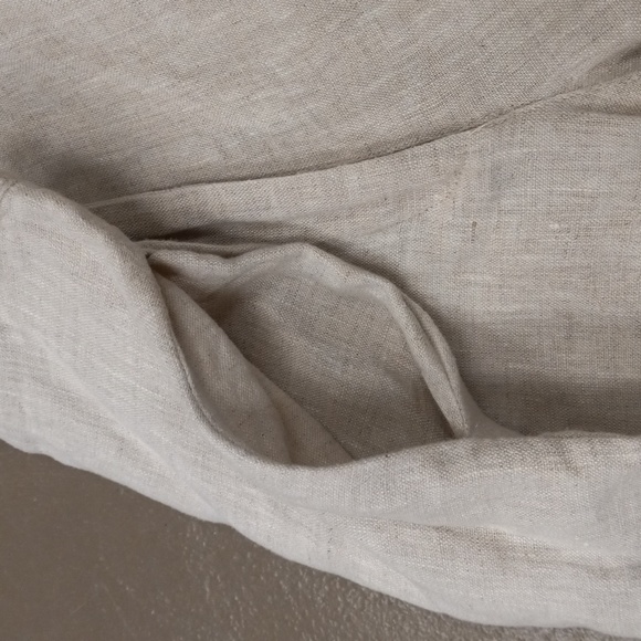 **VINTAGE**CRISTIAN TRAPANI OATMEAL COLORED 100% LINEN CAPRIS WITH POCKETS - Picture 14 of 16